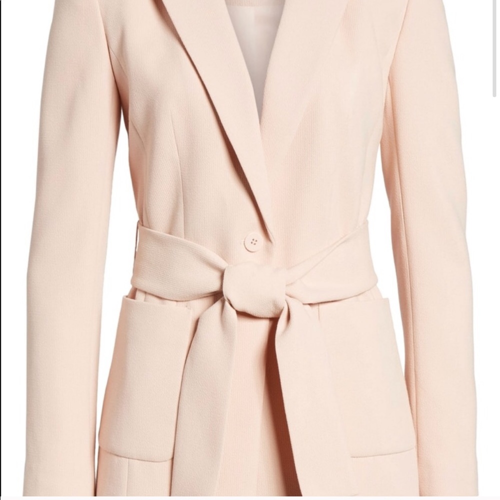 Women’s Waist Suit Jacket Blazer Pink Size 4